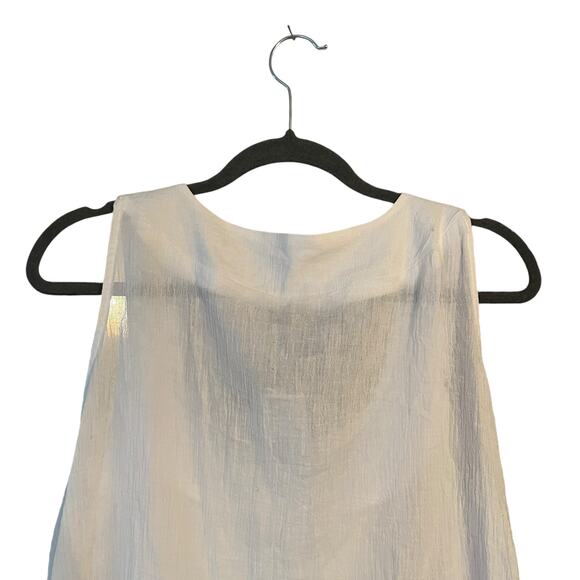 Ashley Stewart 100% Cotton Tank Tunic Top Heavily Beaded Neckline Boho - Picture 4 of 7